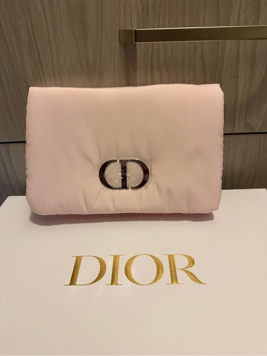 Dior Handbags - Dior Pale Pink Padded Clutch with CD Logo